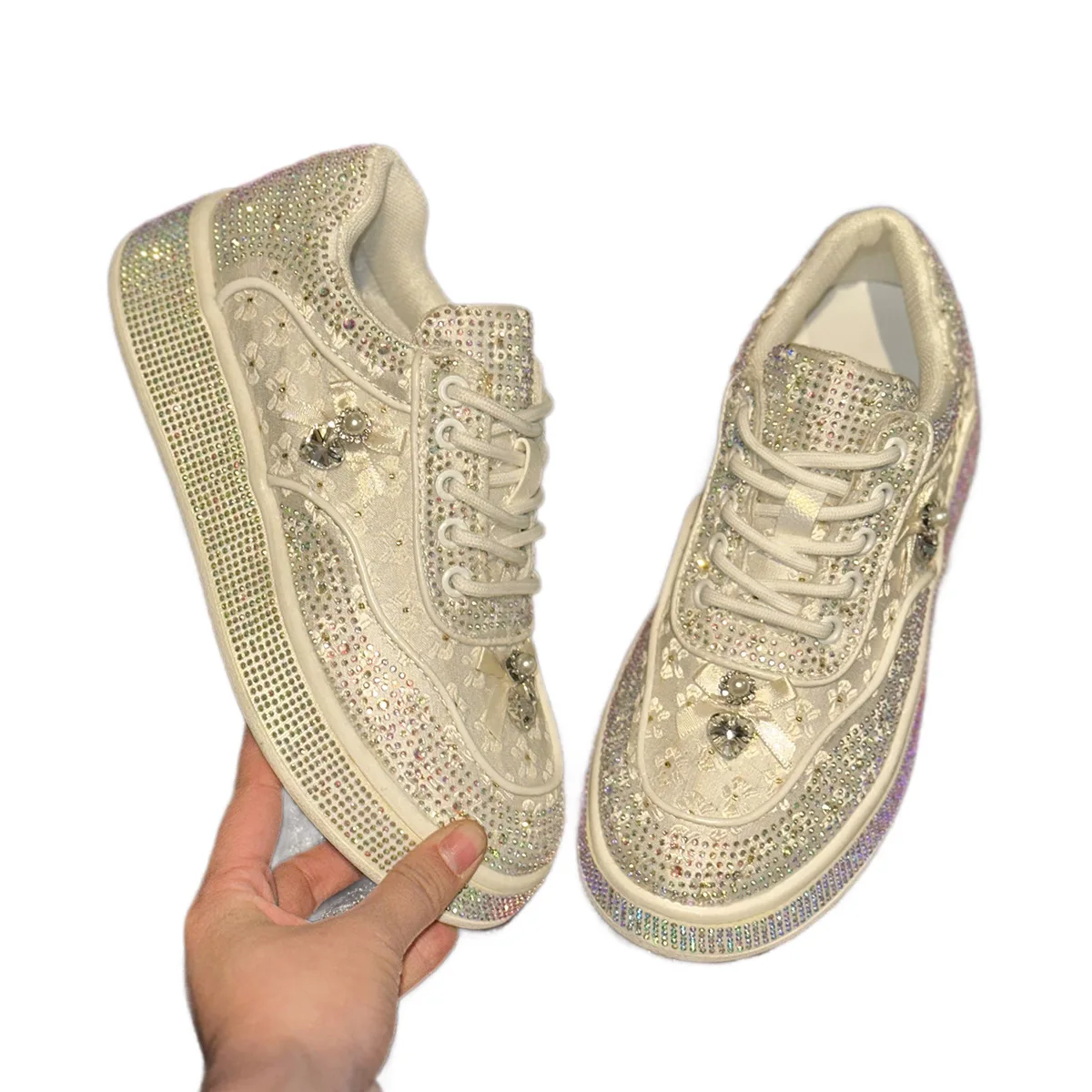 Brand Women Luxury Sneakers Fashion Comfort Women Shoes Plus Size Rhinestones Women Designer Causal Shoes Platform Sport Shoes view 5