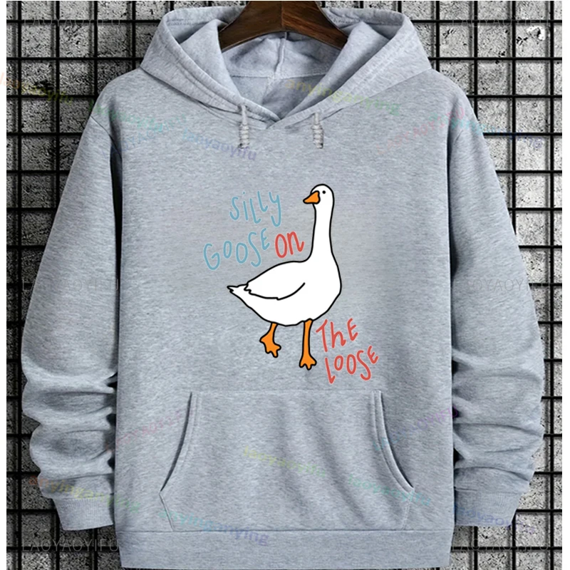 Silly Goose on The Loose Hoodie Long Sleeve T Shirt Men Women Harajuku Fashion Funny Graphic Pattern Hoodie High Quality Chothes