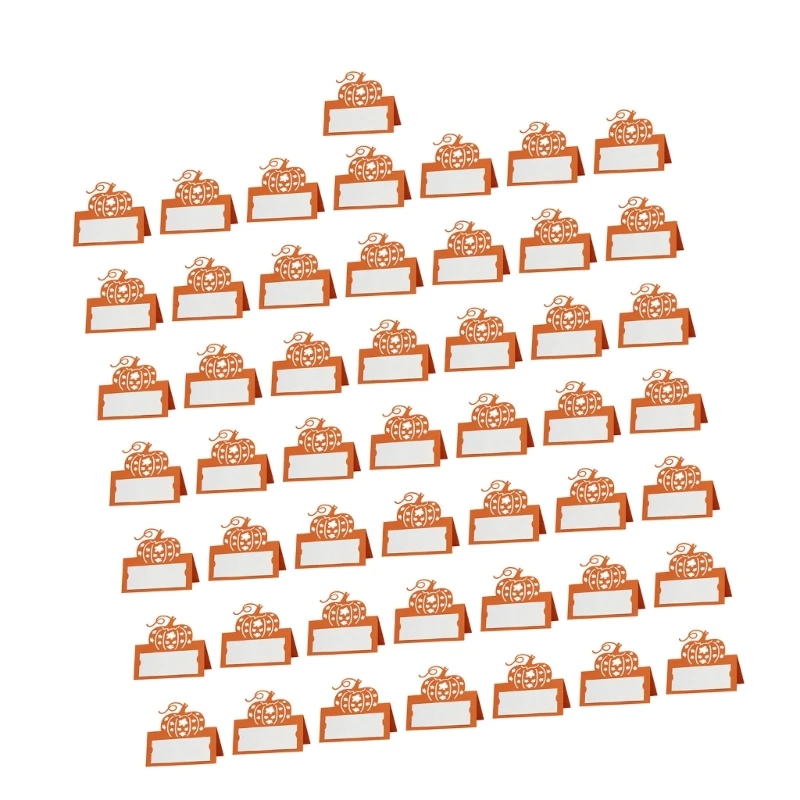 2024 New Set of 50 Thanksgiving Celebration Pumpkin Place Cards for Family Gatherings