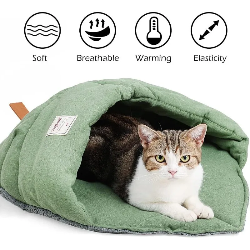 Bequemes Bett, geeignet für Welpen und Katzen. Weiches, langlebiges, waschbares und warmes Nestdesign bietet eine gute Umgebung für Haustiere
