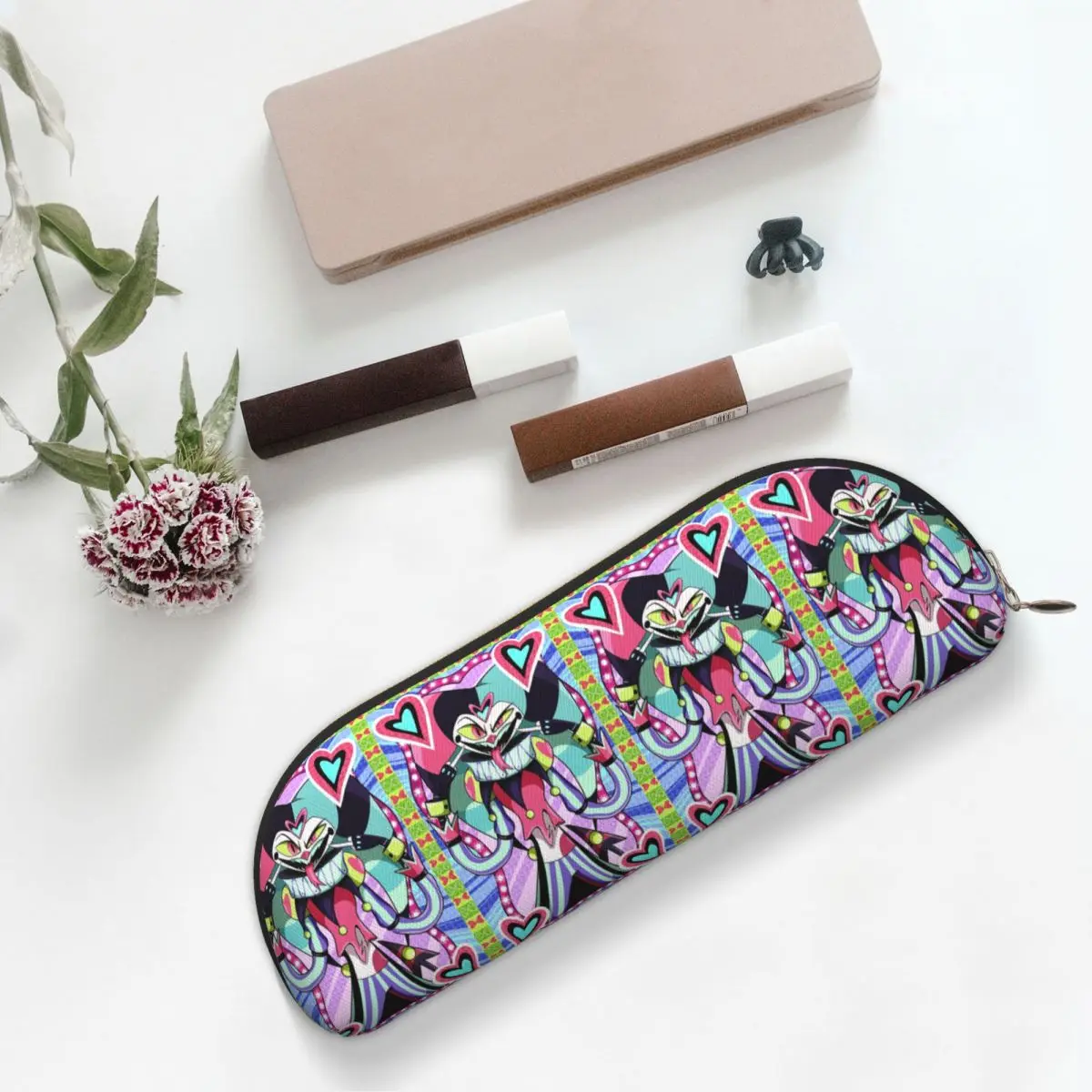 Fizzarolli Helluva Boss مقلمة قلم رصاص الحقيبة تخزين القرطاسية لوازم سعة كبيرة صندوق القلم حقيبة أقلام رصاص لمدرسة الأطفال #1