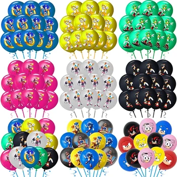 Sonic the Hedgehog Feestartikelen Set Latex Ballonnen Kids Hedgehog Sonic Verjaardag Decoraties Globlos Baby Douche Decor Geschenken