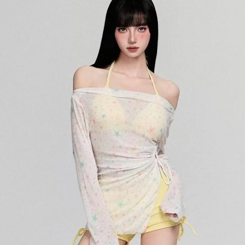 

Pure Desire Swimsuit Women's High Sense 2025 New Long-sleeved Seaside Vacation Three-piece Set Conservative Flat Angle