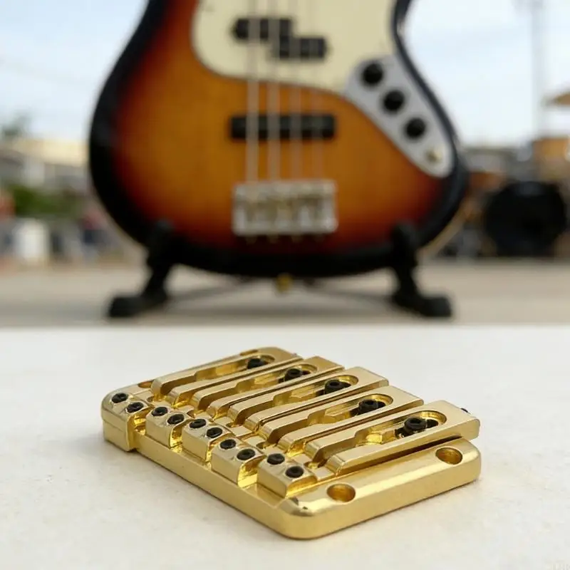 

Professional 5 String Bass Bridge Heavy Type 5 String Bass Bridge for Better Resonance and Easy Setups