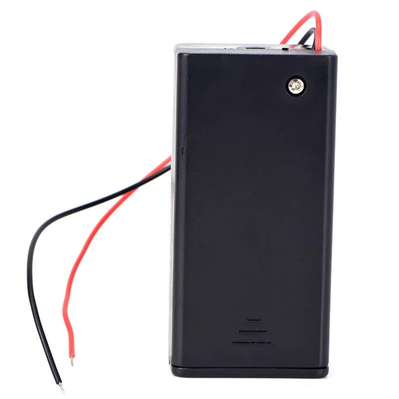 1Pc Plastic 9V Volt PP3 Battery Holder Box DC Case With Wire Lead ON/OFF Switch Cover Without Battery