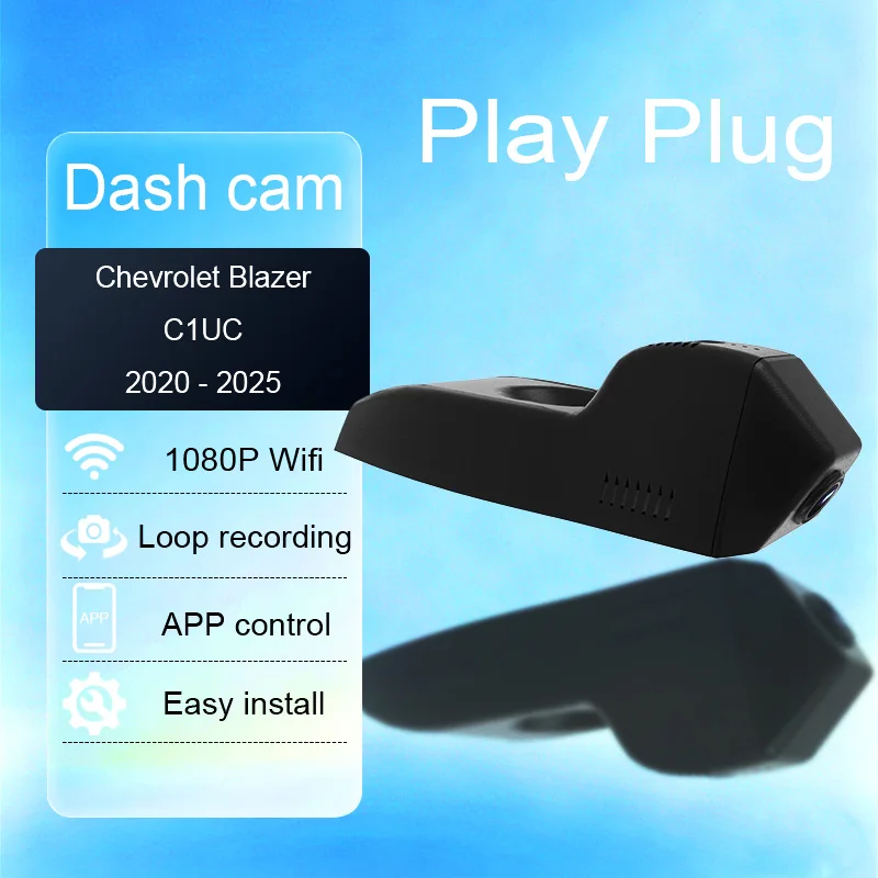 Cámara para Auto Delantera 1080P HD Wifi, Fácil Instalación, Sensor G, Monitoreo de Estacionamiento, Grabadora de Video para Chevrolet Blazer 2020-2025