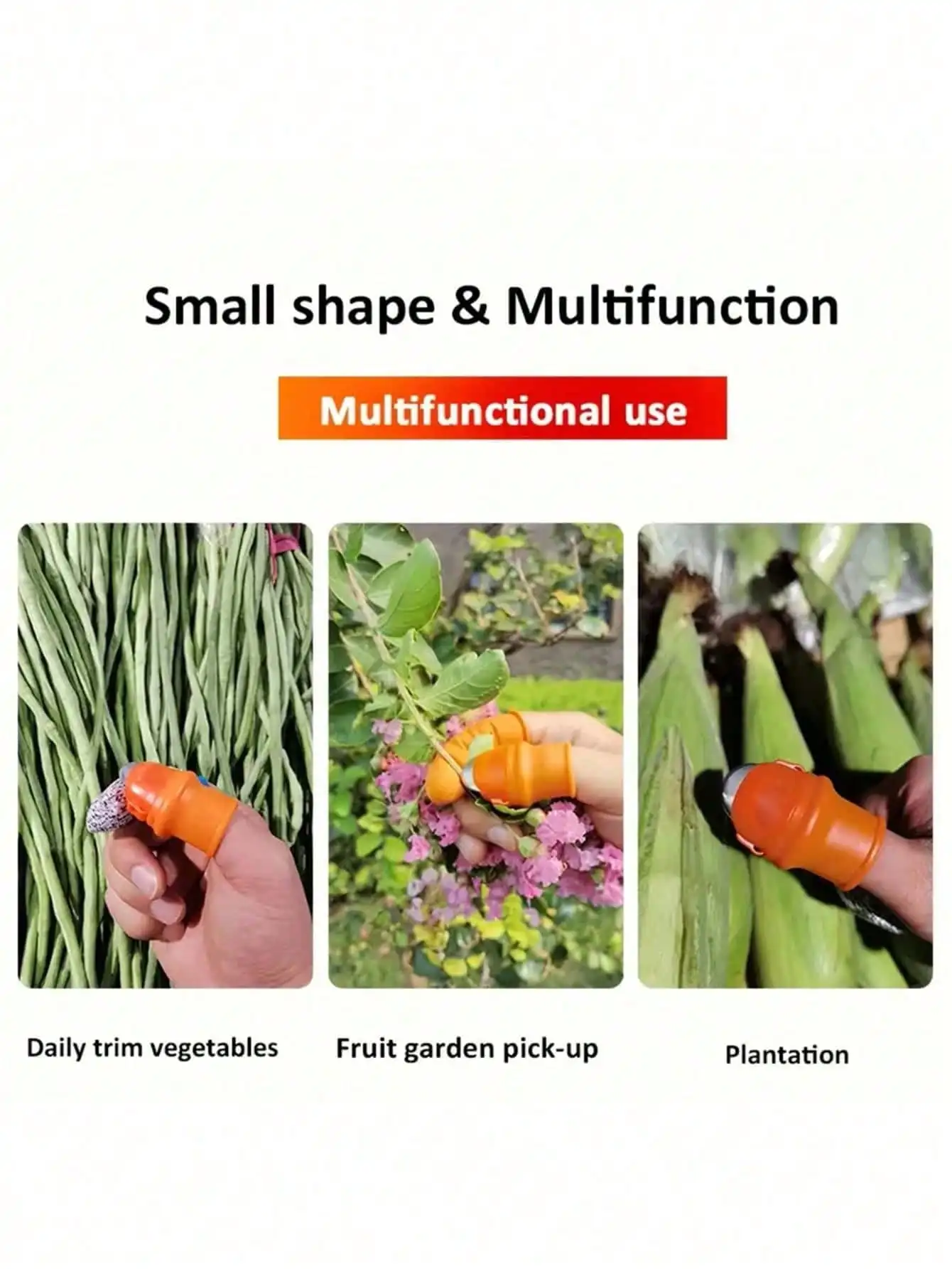 1 Set Finger Vegetable Cutter Pick Pepper Protective Sleeves Multifunctional Scissors for Plants Vegetables Loppers