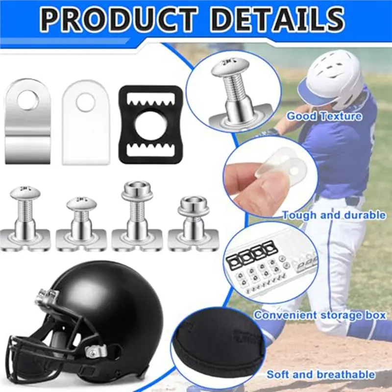 For Football Helmet Facemask Fastener Replacement Set With Screwdriver Repair Kit For Football Helmet Hardware