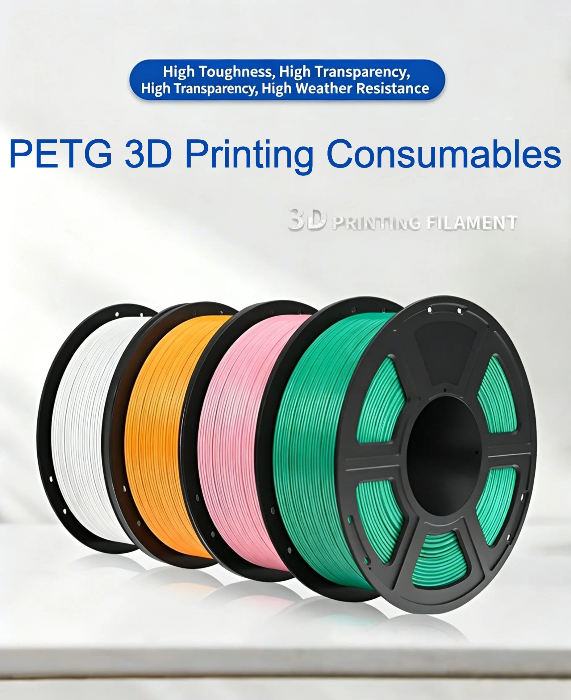 

1 кг PETG-филамента 1,75 мм, для высокоскоростной печати, экологичный, биоразлагаемый, аккуратно намотанный, для 3D-принтеров FDM