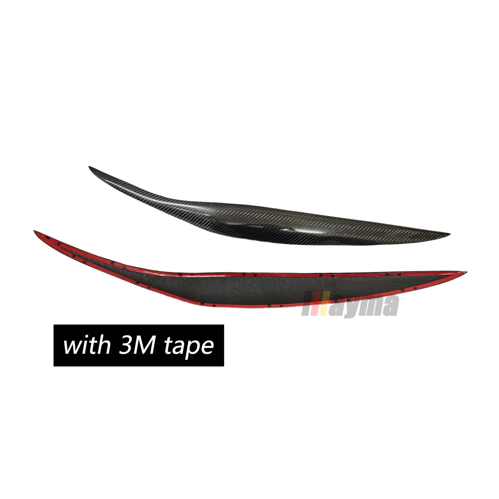 Front Headlight Cover Sticker Head Lamp Eyebrow Eyelid Covers For Ford Fiesta facelift MK7.5 2013 - 2017 carbon fiber eyebrows