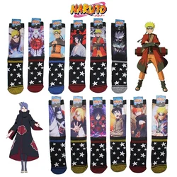 Naruto Anime Socks Motifs for Man Sasuke Child Sports Sock Spring Winter Warm Socks Uchiha Itachi Akatsuki Mid-calf Socks Gifts