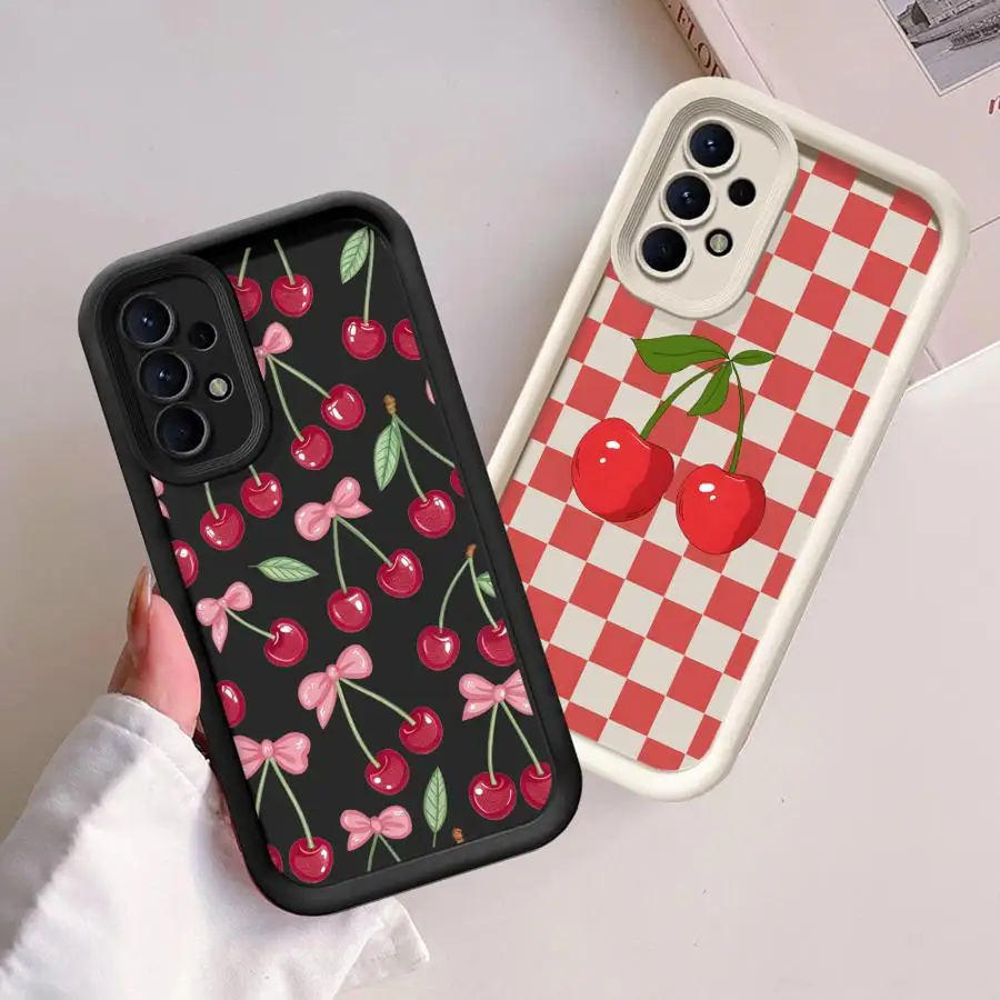 

Cartoon Bow Cherry Soft Cover Case for Samsung Galaxy A25 A55 A51 A72 A71 A54 A52 A15 A06 A35 A73 A53