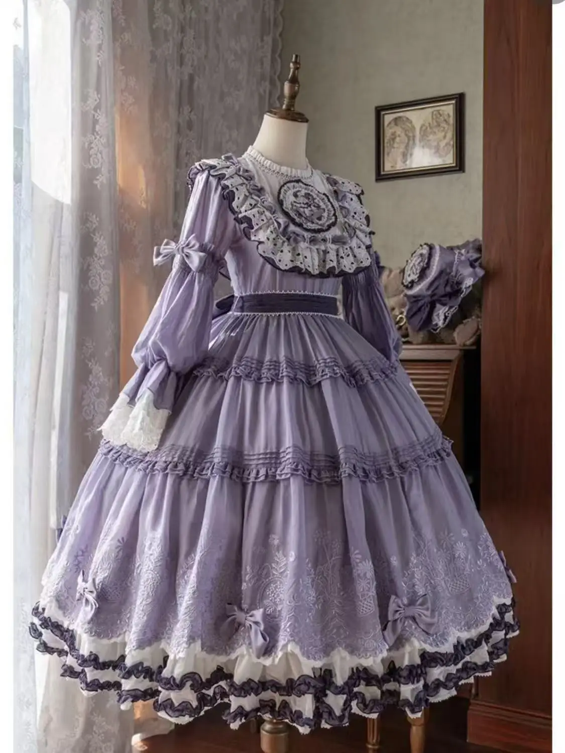 

Japanese Victorian Lolita Jsk Dress Girl Halloween Cosplay Cat Ears Hooded Cloak Strap Dress Gothic Women Fashion Kawaii Dresses