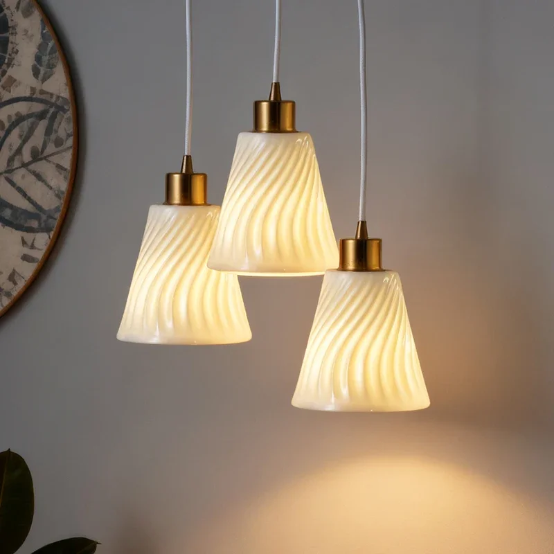 

Modern creative round ceramic chandelier study bedroom decoration chandelier home chandelier