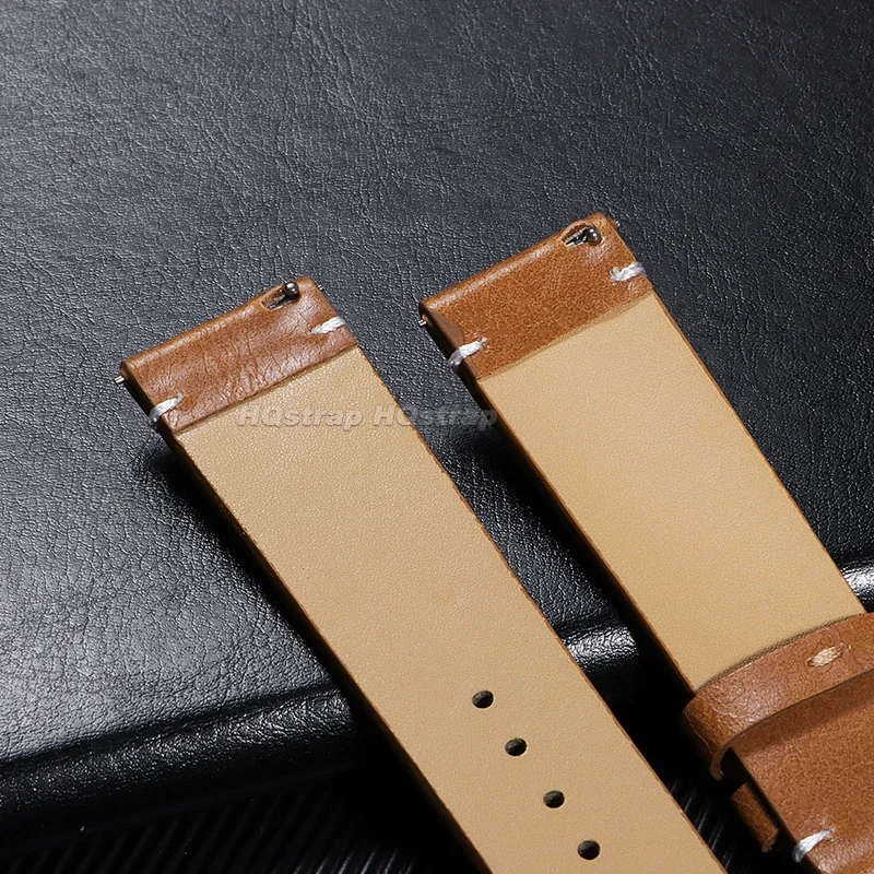 Genuine Leather Strap 18mm 20mm 22mm 24mm Vintage Cowhide Watch Band Retro Soft Sport Universal Bracelet Quick Release Wristband