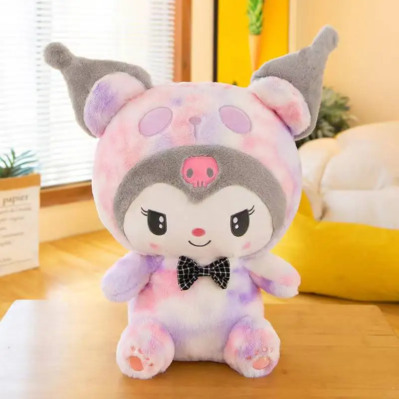 

The latest tie dye Meileti Kuromi Yugui dog doll Kawaii stuffed plush toy doll cartoon anime cute pillow children's gift