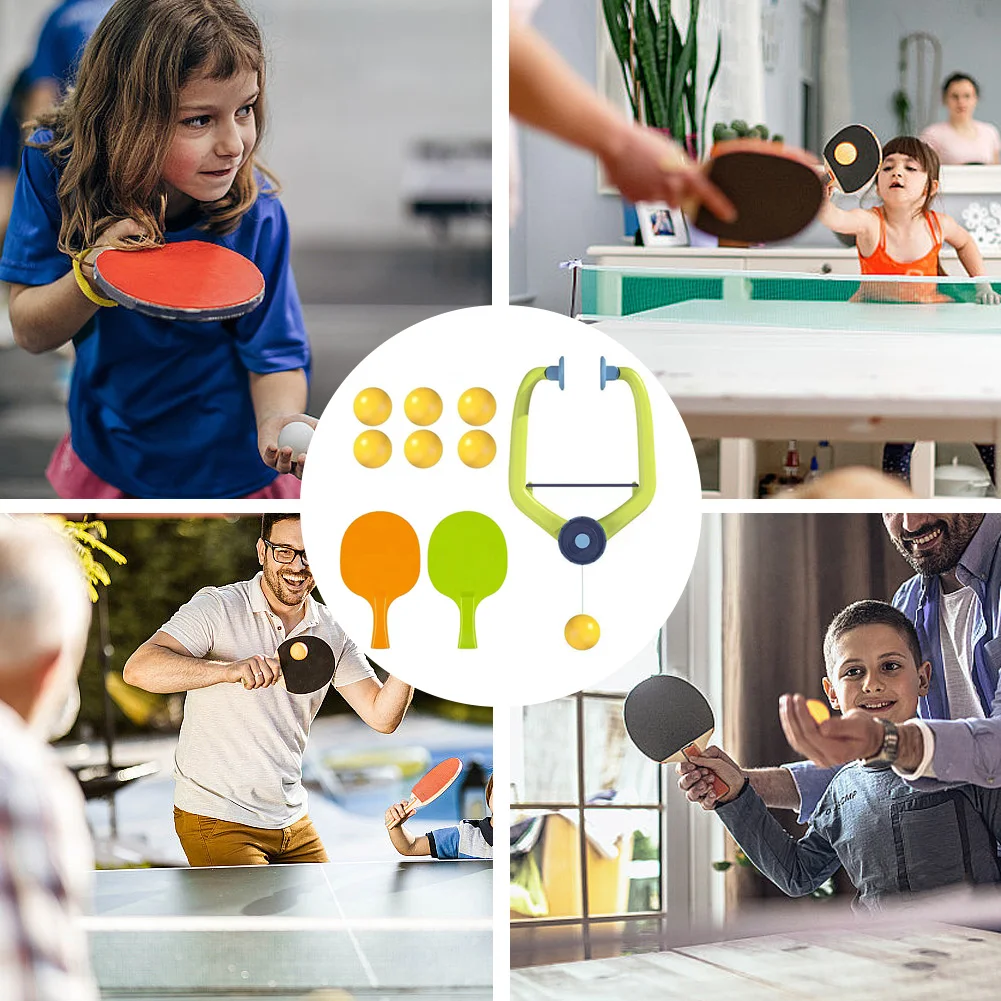 

Indoor Table Tennis Self-training Set with Racket and Balls Hanging PingPong Trainer Adjustable Portable Table Tennis Exerciser