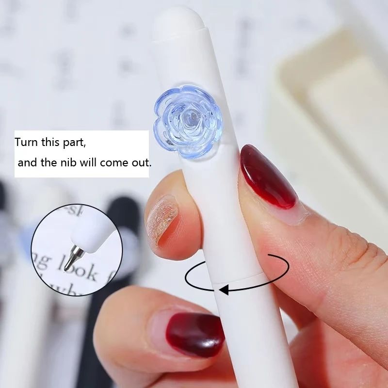 4 قطعة أقلام هلام Kawaii الحبر الأسود CS تلميح يمكن تدوير خارج الملء الكتابة بسلاسة الجمالية القرطاسية قلم حبر جاف اللوازم المدرسية #3