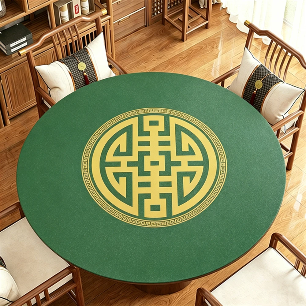 

Rubber Round Thickened Texas Hold 'em Poker Game Mat for Parties Mute Non-slip Poker Mat Multiplayer Poker Mat for Entertainment