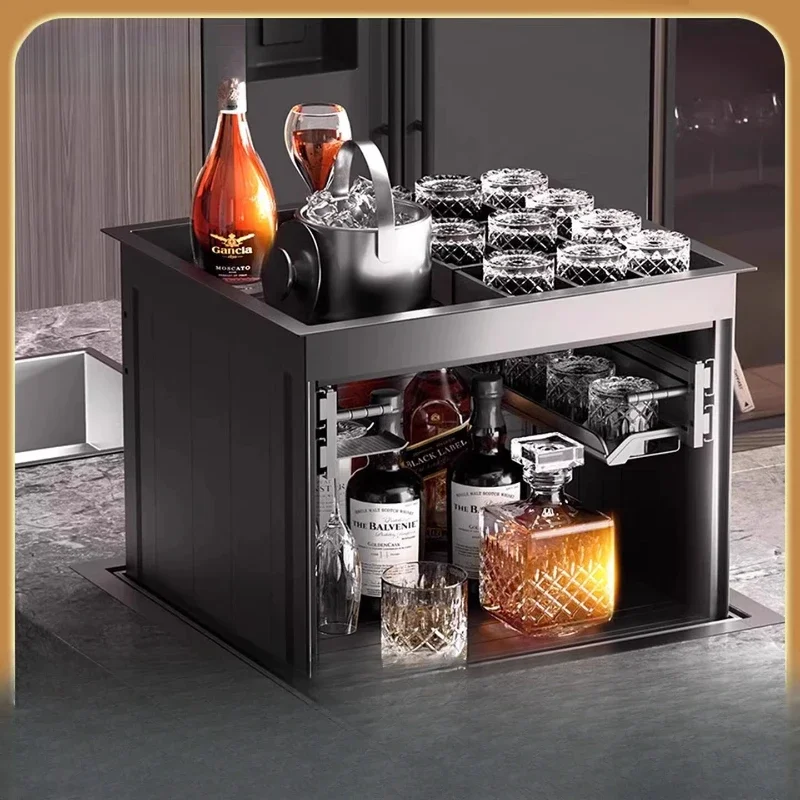 Wine cabinet high-end kitchen seasoning stable storage rack cabinet drawer