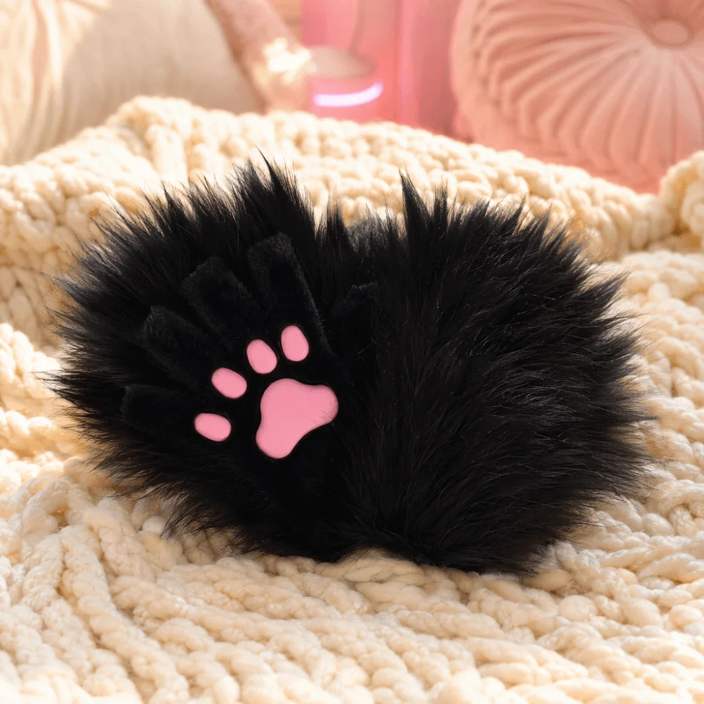 Silicone Soft Pad Long Hair Paw Gloves Plush Cartoon Cat Dog Wolf Animal Paw Gloves Thicken Kawaii Furry Fursuit Kigurumi Gloves