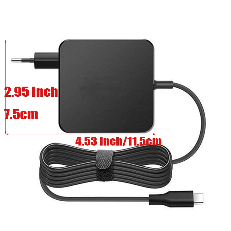 65W USB C PD Charger for Mac Book Pro, Dell Latitude, Lenovo, Huawei Matebook, HP Spectre, Acer Chromebook,Steam deck,Phone