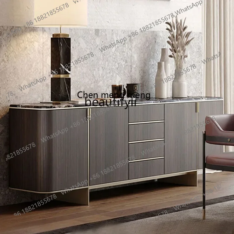 32 Italian light luxury dining side cabinet living room  against the wall marble porch cabinet designer decorative lockerAA