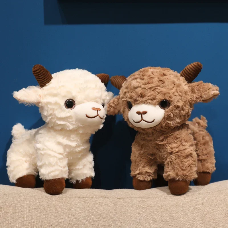 

Cute Fluffy Sheep Plush Toy Kawaii Stuffed Lamb Goat Doll Soft Curly Fur Sheep Plushie for Gift Hugging Pillow Home Decor