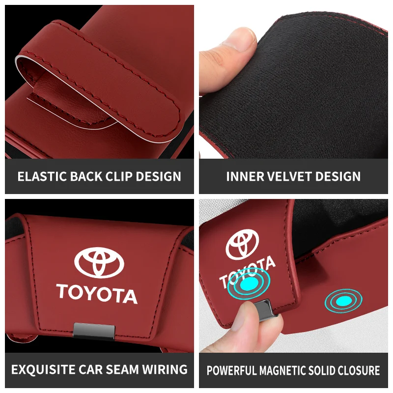 Nueva funda para gafas con visera de coche para Toyota Corolla Yaris Prius CHR SUV Aygo Camry Auris Avens caja de almacenamiento para gafas de sol