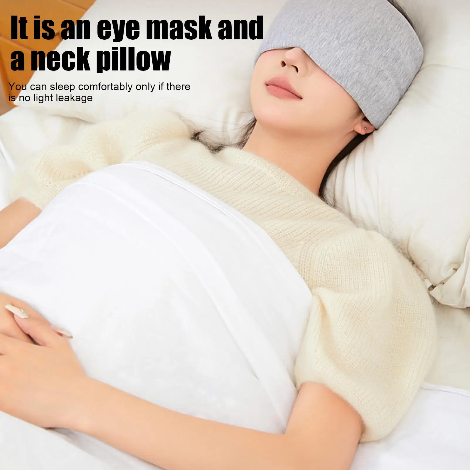 1pcs Sleeping Mask Breathable and Pressure-reducing Soft Portable Travel Mask Lunch Airplane Break Eye Cover Adjustable