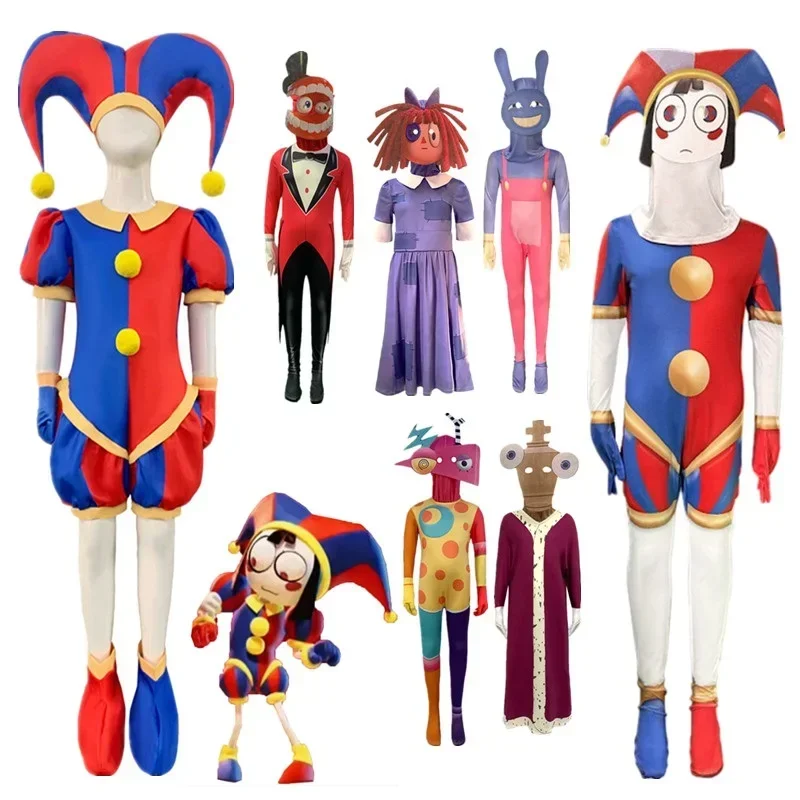 Amazing digital clown cosplay pomni cosplay cartoon costume theater Caine rabaza Jax Halloween costume Christmas Kids Gifts