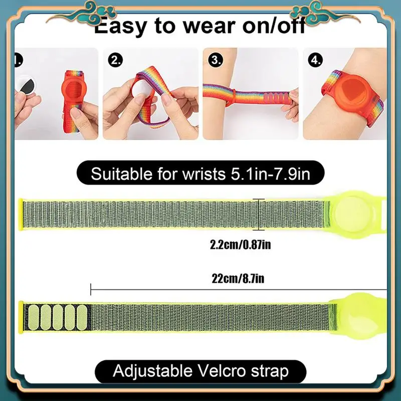 

Детский браслет ABJG-2X, совместимый с Airtag, защитный чехол для держателя GPS-трекера Air Tag с нейлоновым браслетом E