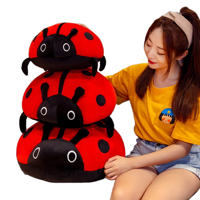 Schattige 70Cm Cartoon Zeven-Sterren Lieveheersbeestje Pop Pluche Speelgoed Anime Zacht Naar Beneden Katoen Gevulde Bug Kussen Juguetes Home Decor Vakantiegeschenk