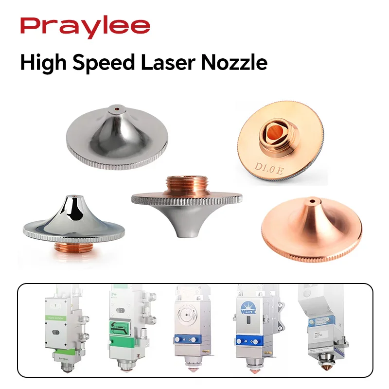 Axrayser High Speed Laser Nozzle D28 D32 M11 M14 H15 0.8-6.0mm Single Double Chrome Plated Precitec Hans Cutting Machine Nozzles