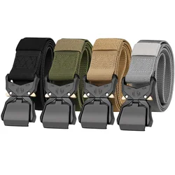 Men's Military Tactical Belt Outdoor Hiking Camping, 1.5inch Heavy Duty Quick Release Buckle Elastic Stretch Belt Nylon Web Belt