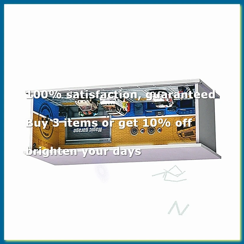 ●1/64 Diorama Car Garage Model LED Lighting City Car Showroom Scene for Miniatures Vehicles Display Model Assembled Park-A57M