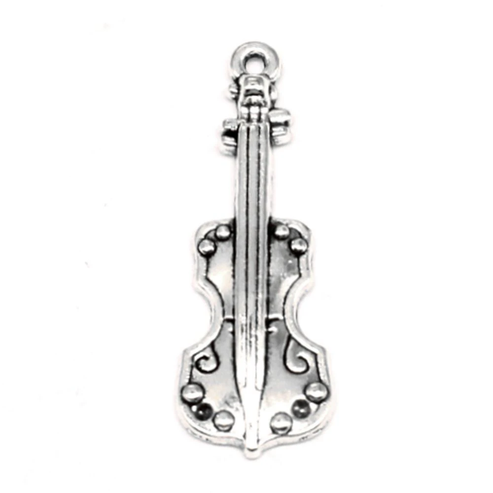 90pcs Wholesale Jewelry Lots Violin Charms Pendant Supplies For Jewelry Materials 11x31mm