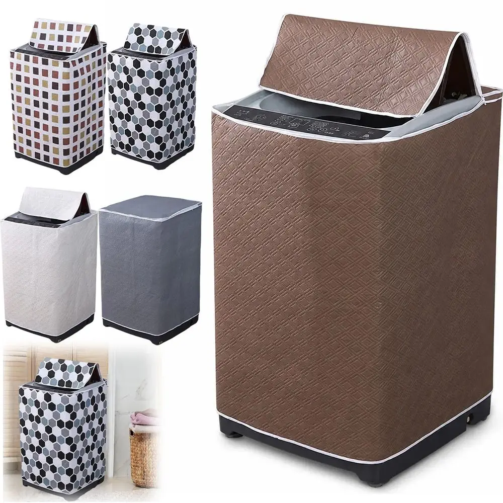 PEVA Washing Machine Cover UV Resistant Waterproof Top Load Washer Cover Foldable Top Dustproof Laundry Machine Cover