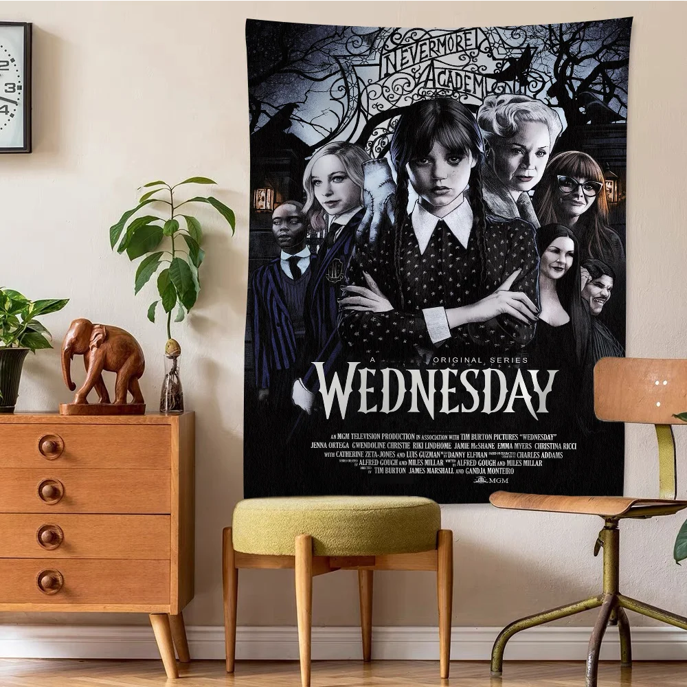 American Movie TV Wednesday Addams Colorful Tapestry Wall Hanging Bohemian Wall Tapestries Mandala Wall Art Decor