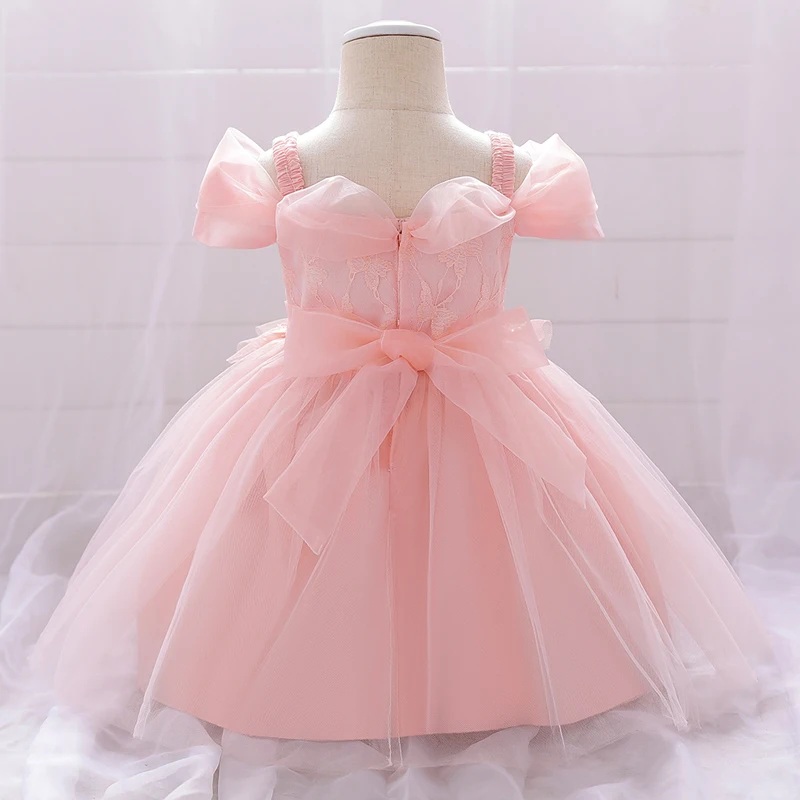 Newborn 1 Year Birthday Dress For Baby Girl Clothes Flower Christening Princess Dress One Shoulder Girls Party Gown Vestidos