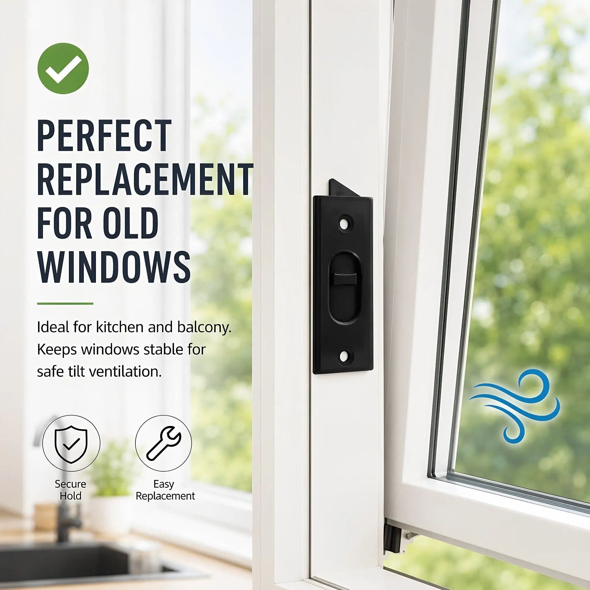 2Pairs Sliding Window Tilt Latch Replacement Plastic Snapin Lock Spring Loaded Automatic Lock Window Hardware Replacement Parts