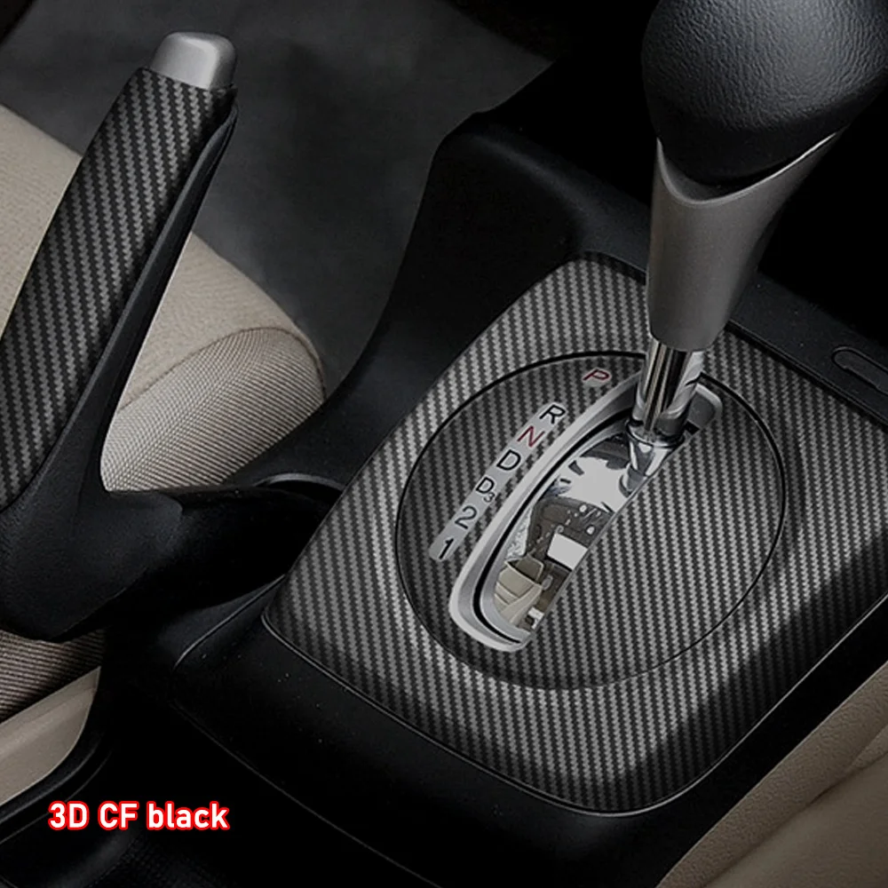 Car Interior Sticker Gear Box Protective Film For Honda Civic 8th Gen 2004-2011 Car Gear Panel Sticker Carbon Fiber Black