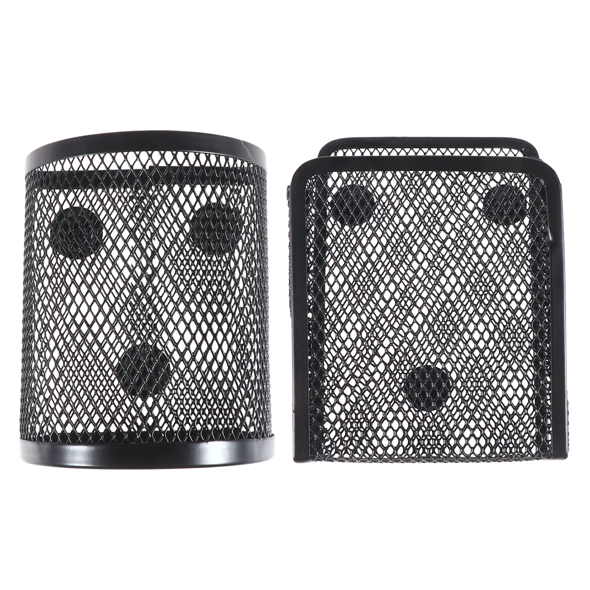 

2 Pcs Magnetic Pen Holder Holders Pencil Metal Container Black Desktop Organizer Iron