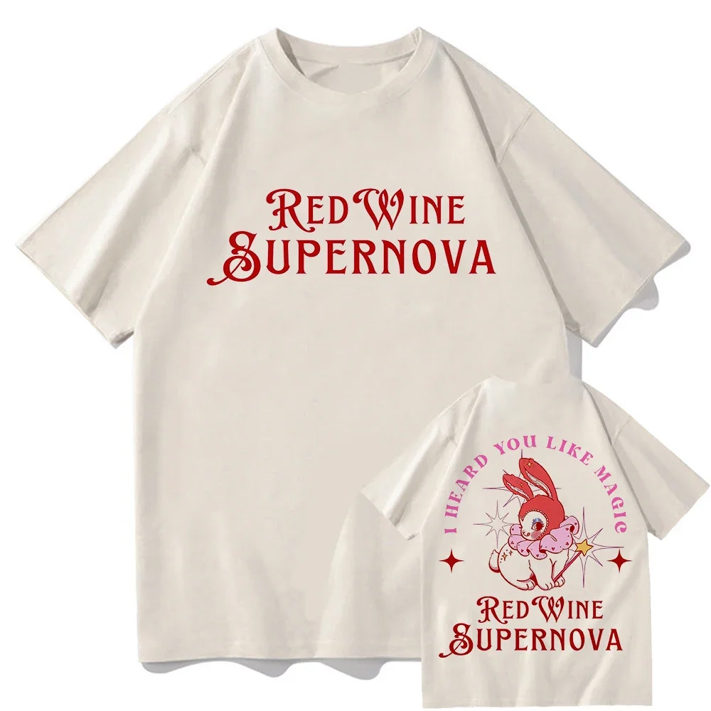 Red Wine Supernova T Shirt Chappell Roan Men/women Clothing Harajuku Summer Cotton Short Sleeve Tees Streetwear Graphic T Shirts