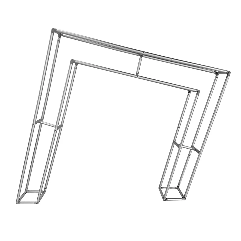 3D 6.5ft Tilted Rectangular Backdrop Stand Aluminium Party Wedding Backdrop Frame, Photography Studio Photo Booth Backdrop