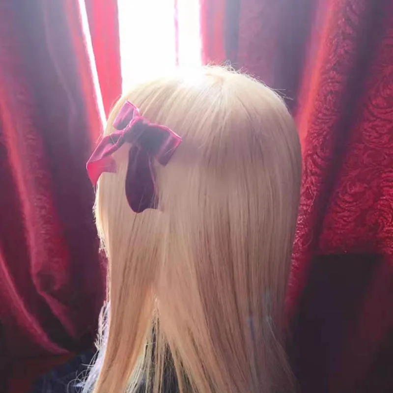 ญี่ปุ่นโบว์กำมะหยี่คู่หางม้าผมอุปกรณ์เสริม Hairpin สาว Bow Lolita อุปกรณ์เสริม