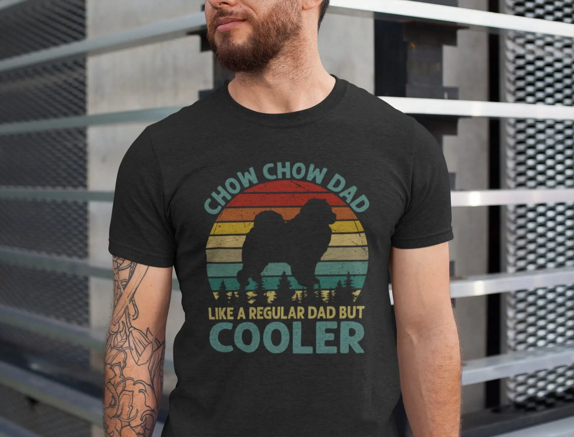 Chow Dad T Shirt Funny for Lover Dog Owner Retro