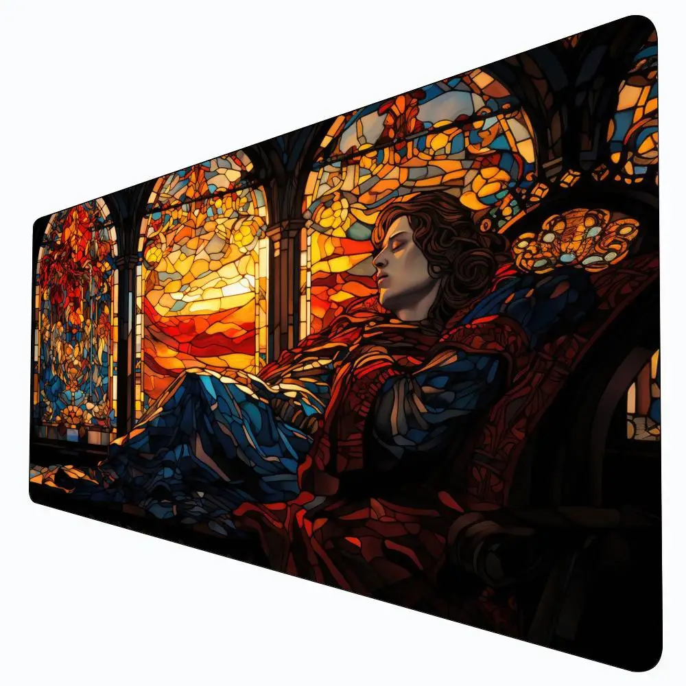 

Colored glass style knight Magic Card Gaming Mats with zone mtg playmat desk mat Commander Playmat suitable for game gathering