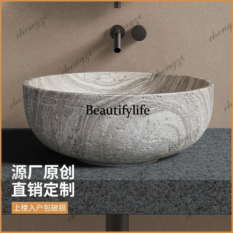 NQ52  medieval style small size wash basin on top basin household retro Chinese creative Nordic style bathroom basin