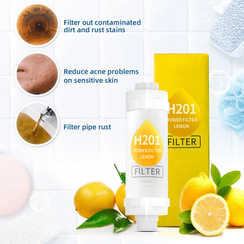 Imagen 2 del producto Filtro de cabezal de ducha de vitamina C, filtro de ducha de baño perfumado, suavizante de agua para eliminación de cloro, filtro de ducha de vitamina C Natural